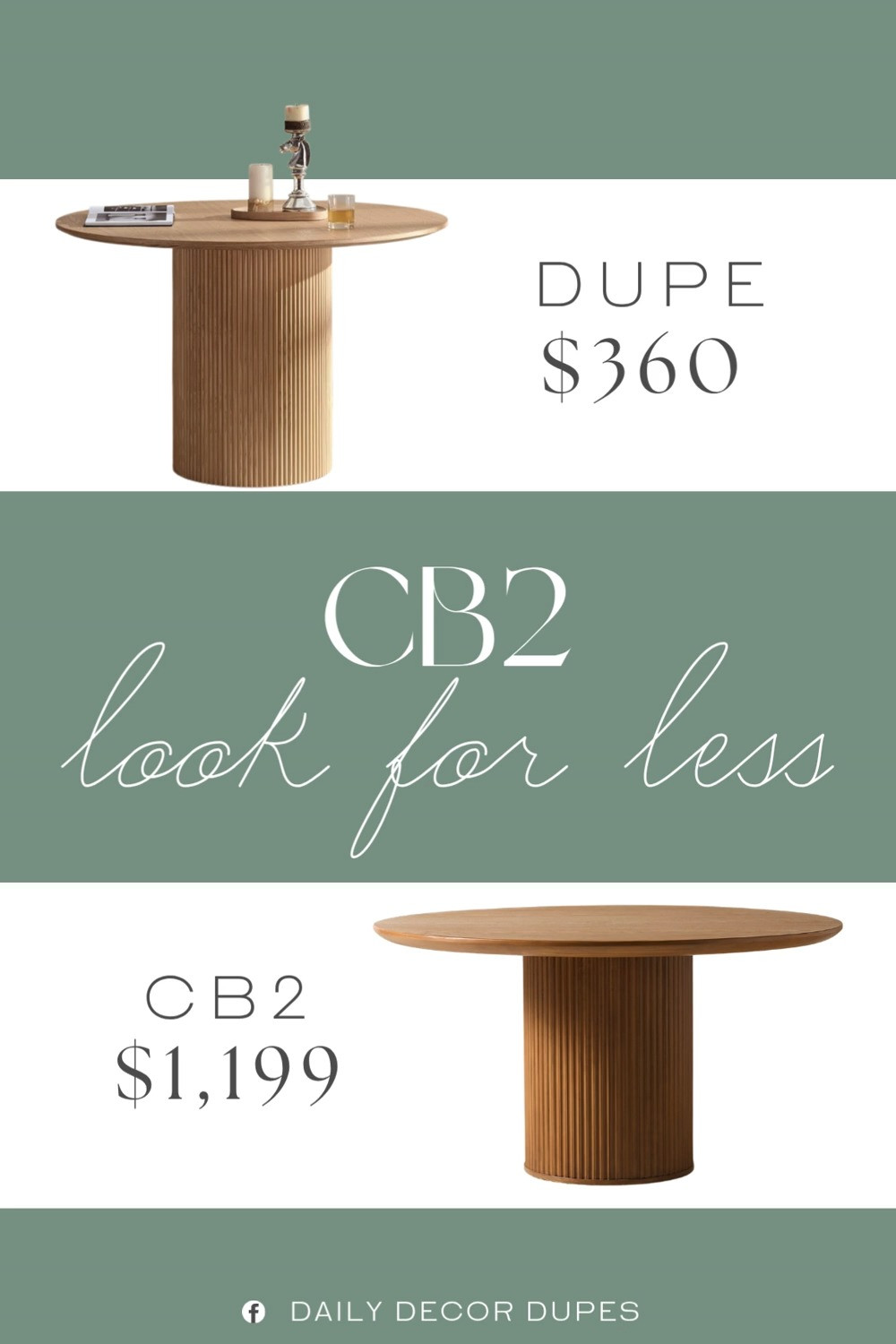 Inspired by CB2 Round Fluted Dining Table. Round Pedestal Dining Table. Oak Pedestal Dining Table. Fluted Pedestal Dining Table. Ribbed Dining Table. Solid Wood Dining Table. Round Kitchen Table. Contemporary Dining Table. Wooden Pedestal Table. 

Home more affordable option find copy cat similar look for less budget friendly affordable cheap cheaper beautiful pretty. Clearance sale coupon code discount code promo code luxury lookalike look a like Inspo inspiration inspired by idea ideas Love like these? I share multiple every day in my FB group.
#cb2inspired #diningtable #pedestaltable #kitchetable #diningroominspo #furniturefinds #modernfurniture #pedestaltable #kitchendining 

 #LTKHome