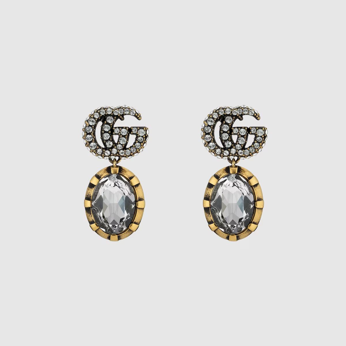 Gucci Double G earrings with crystals | Gucci (US)