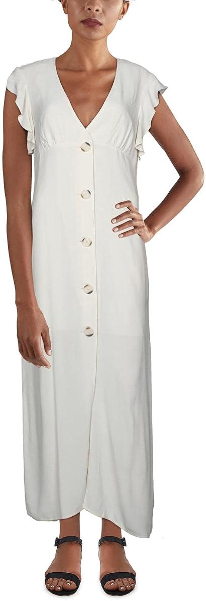 BB DAKOTA Women's That's Amore Textured Crepe Button Front Midi Dress | Amazon (US)