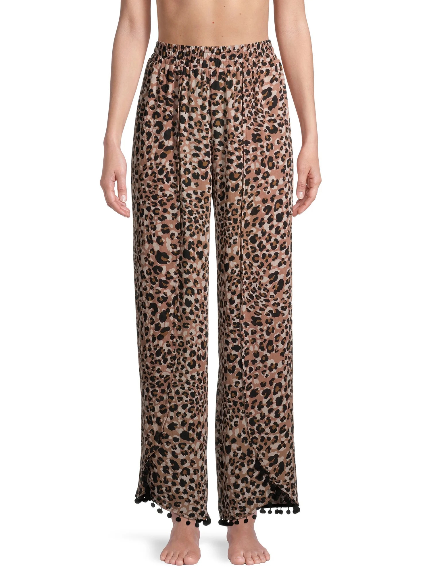 Time and Tru Women's and Women's Plus Size Tulip Trim Pant Cover Up | Walmart (US)