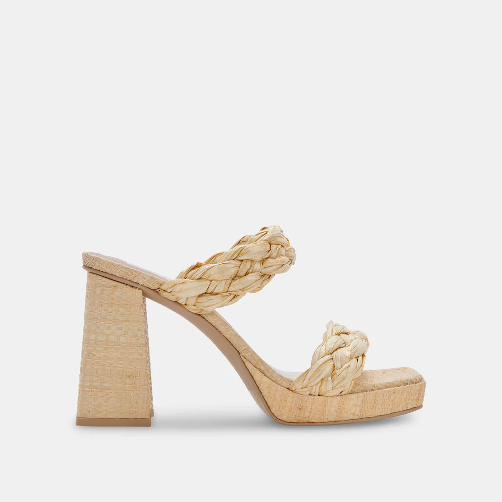 ASHBY HEELS LT NATURAL RAFFIA | DolceVita.com