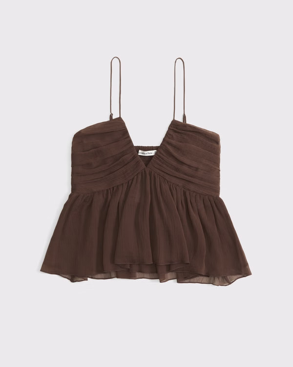 V-Neck Ruched Cami | Abercrombie & Fitch (US)
