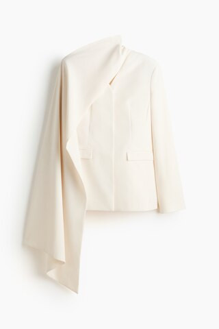H & M - Scarf-detail blazer - White | H&M (UK, MY, IN, SG, PH, TW, HK)