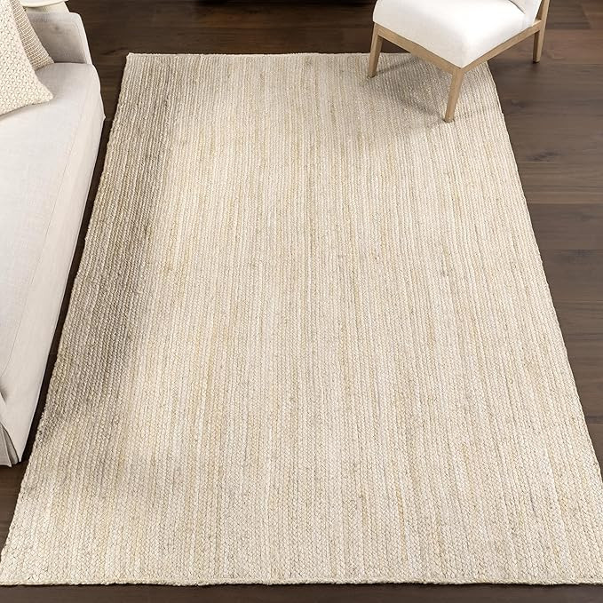 nuLOOM 9x12 Rigo Jute Hand Woven Area Rug, Off White, Solid Farmhouse Design, Natural Fiber, For ... | Amazon (US)