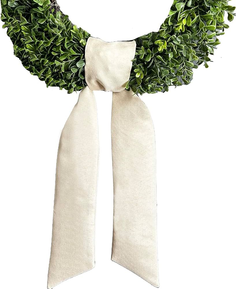 Blank Linen Wreath Sash Soft White | Amazon (US)