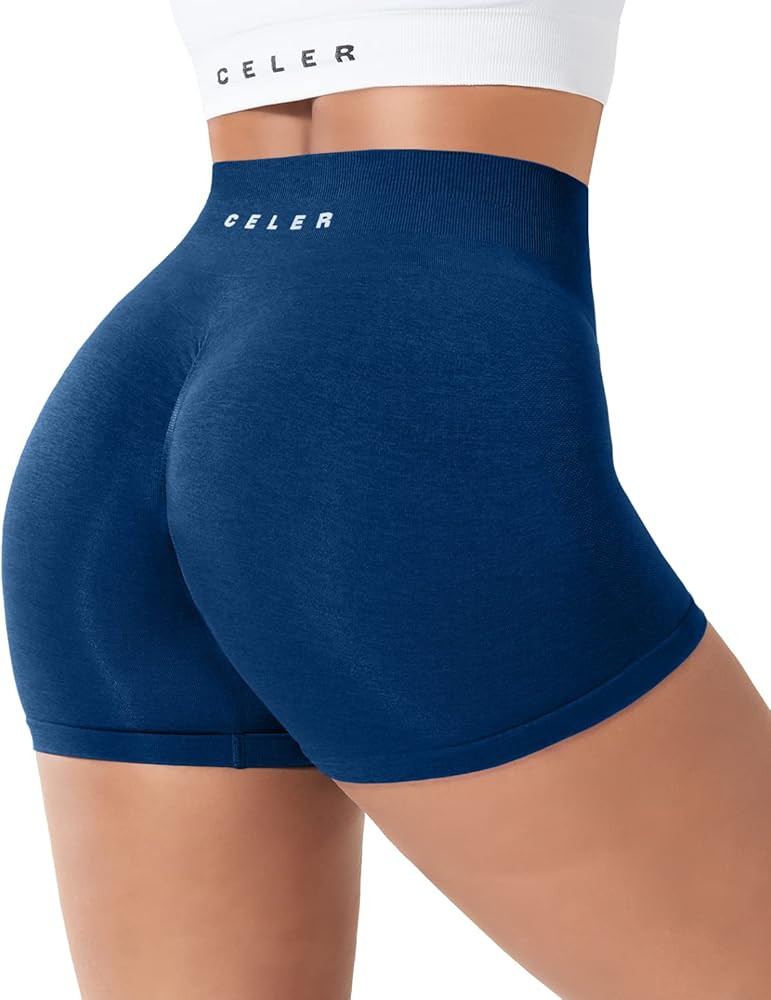 CELER Womens Workout Shorts Seamless Scrunch Butt Gym Shorts High Waisted Yoga Athletic Booty Sho... | Amazon (US)