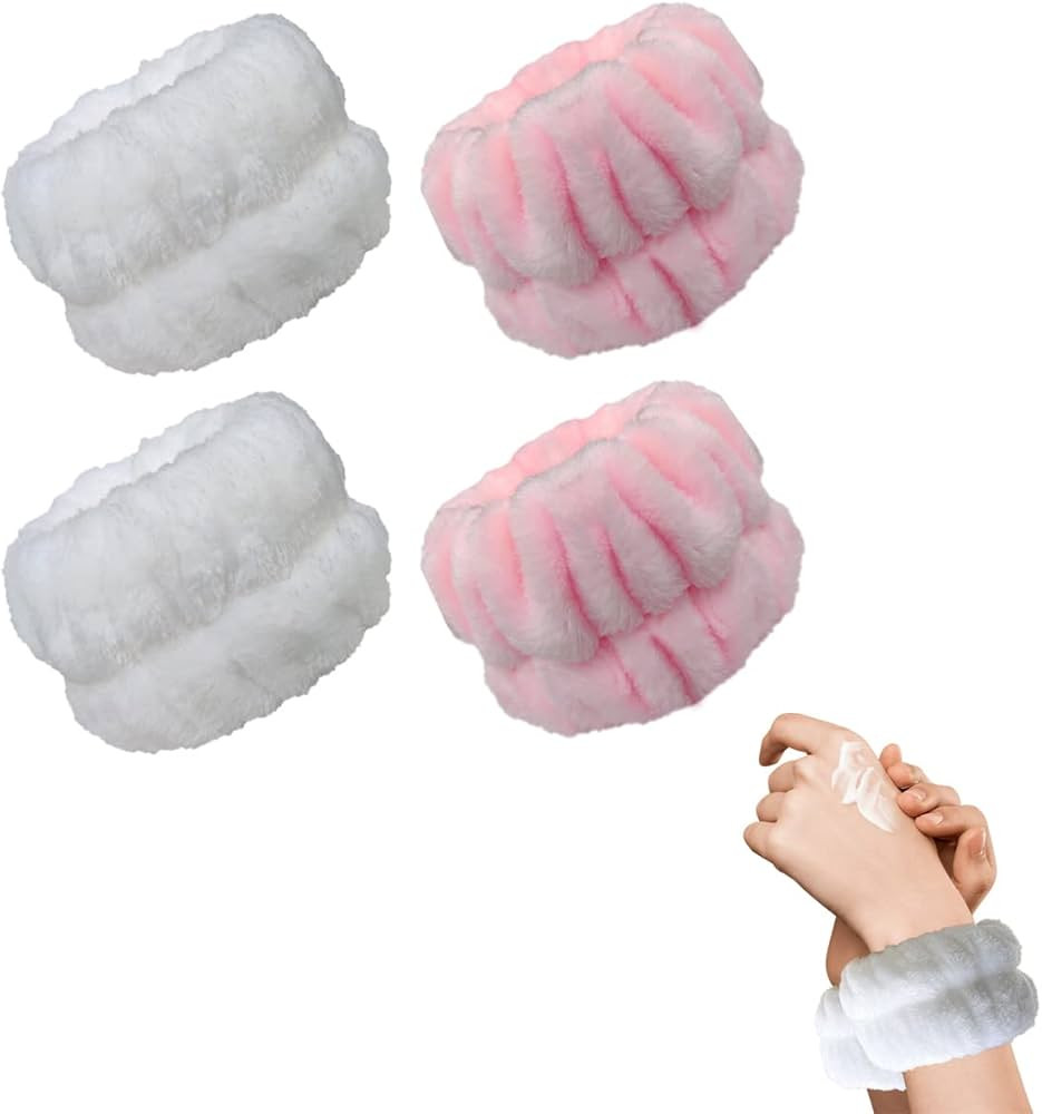 2 Pairs Wrist Washband for Women Girls, Wrist Spa Washband Absorbent Wristbands, Band Wristbands ... | Amazon (US)