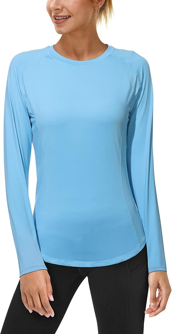 Roadbox Women's Long Sleeve UV Sun Shirts UPF 50+ Workout Swim Rash Guard Tops | Amazon (US)
