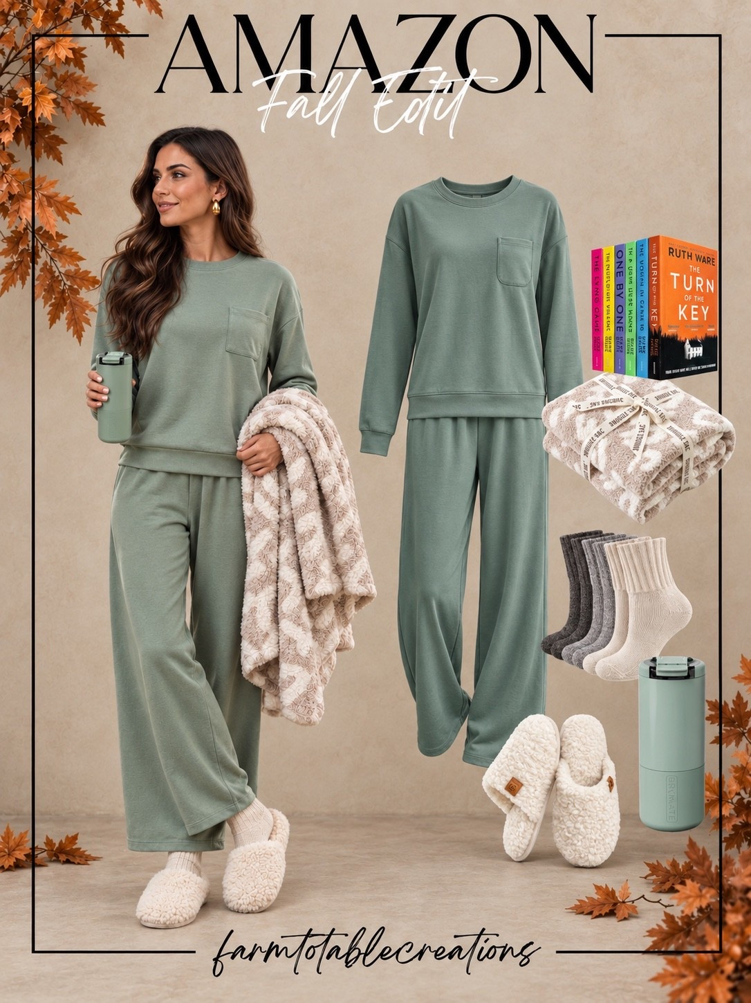 Amazon Cozy Night In 🍂📚

The ultimate cozy fall night starts with a soft lounge set, fuzzy slippers, warm socks, and the coziest blanket! Add your favorite drink and a good book, and you have everything you need for a slow, relaxing evening at home. I love the muted sage tones and creamy neutrals—they make these Amazon finds feel extra calm and cozy.

Perfect for chilly evenings, weekend lounging, movie marathons, or curling up with your latest read. These would also make such cute additions to a fall self-care basket!

Follow @farmtotablecreations on Instagram for more cozy home finds and trending decor.

#LTKStyle #AmazonFinds #AmazonFashion #CozyNightIn #CozyFall #FallEssentials #Loungewear #AmazonLoungewear #CozyStyle #FallFavorites #SelfCareNight #Homebody #FallNights #AmazonMustHaves #LTKFinds

#LTKOver40 #LTKmomlife