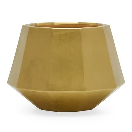 MoDRN Glam Gold Faceted Ceramic Planter | Walmart (US)