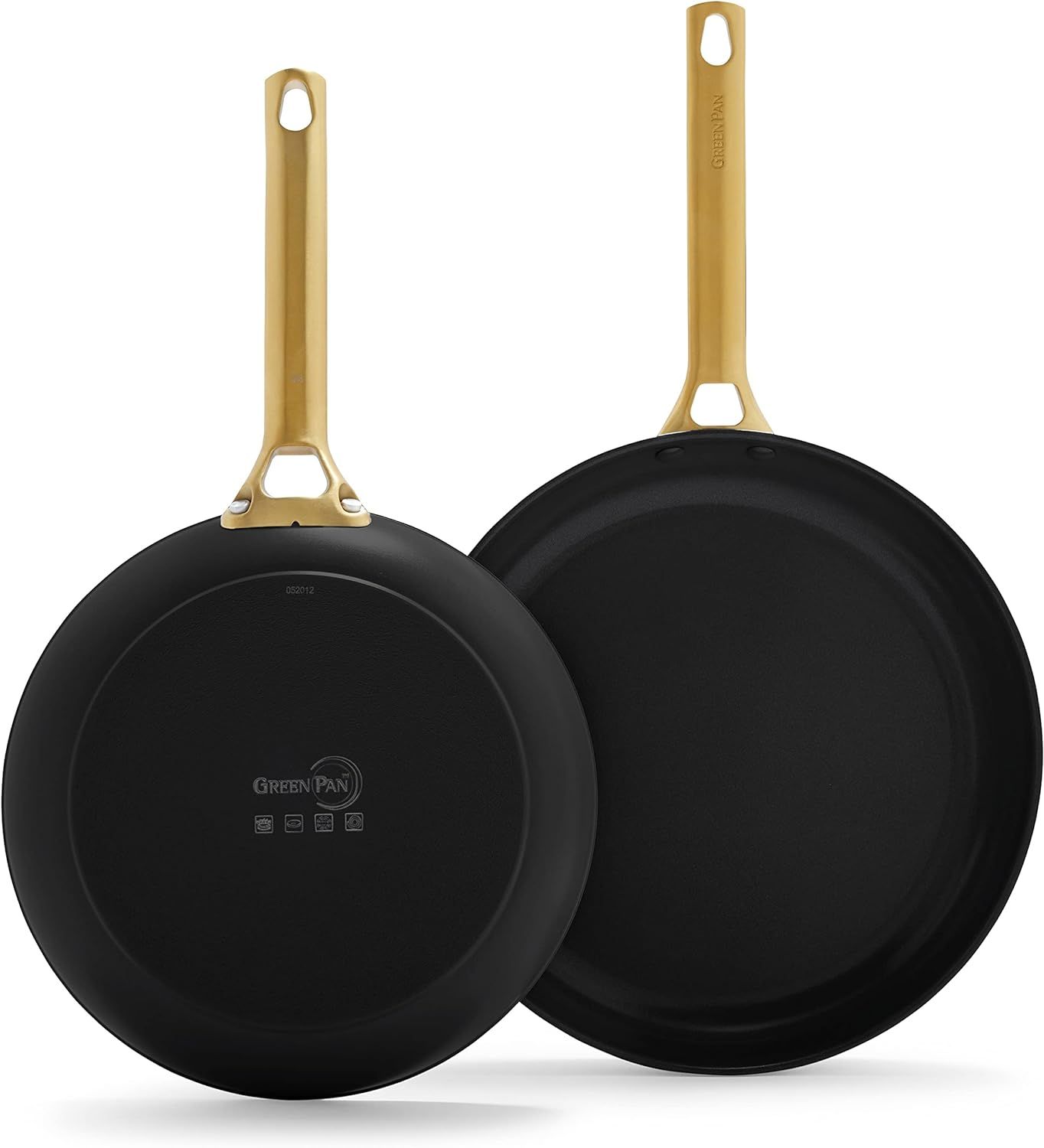 GreenPan Reserve Hard Anodized Healthy Ceramic Nonstick 10" and 12" Frying Pan Skillet Set, Gold ... | Amazon (US)