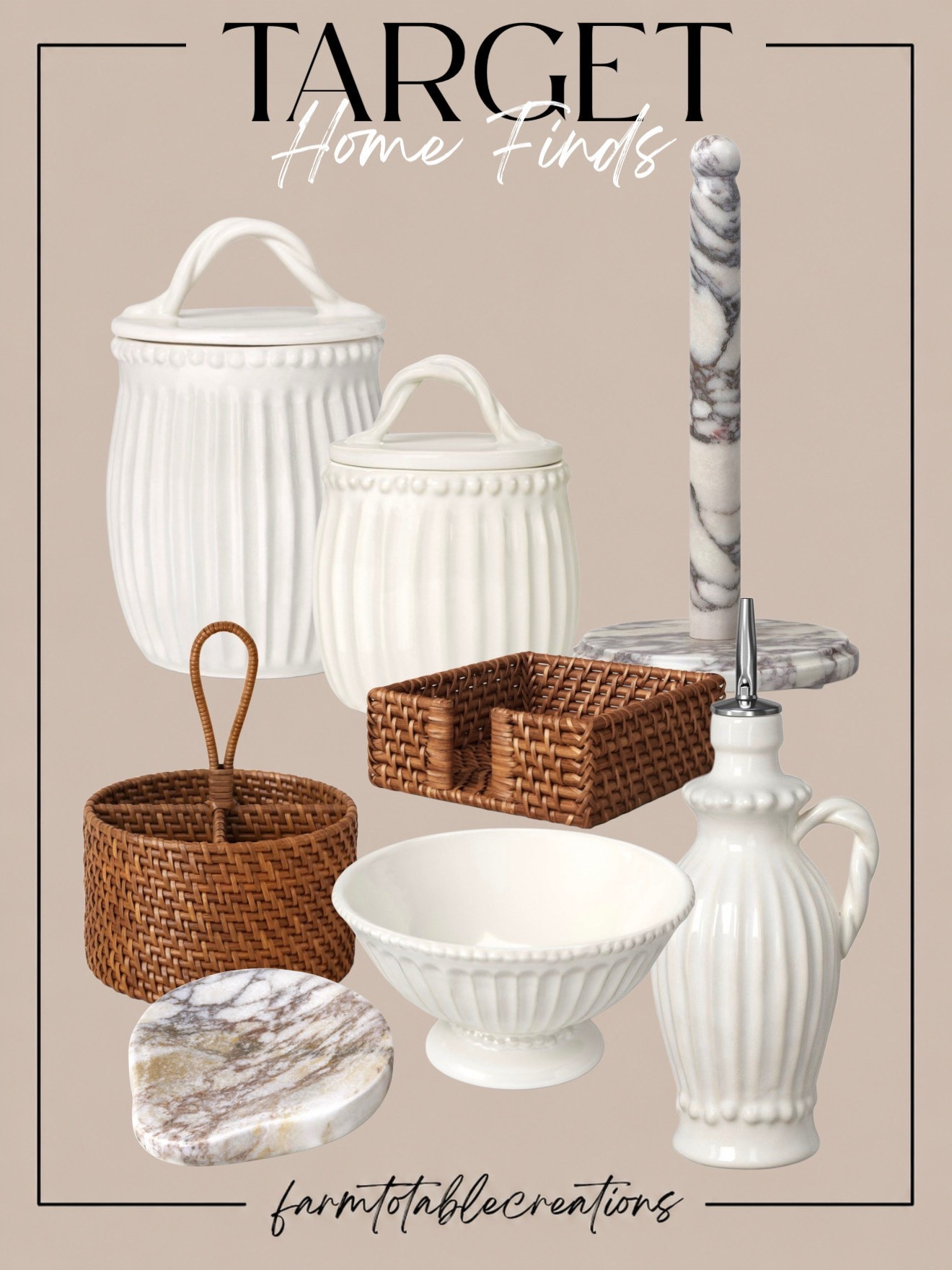Kitchen Essentials That Make Everyday Look Beautiful 🤍

These timeless Target kitchen finds prove that functional can also be beautiful. From elegant ceramic canisters and a marble paper towel holder to woven organizers and countertop accents, these pieces instantly create a warm, elevated kitchen you’ll love spending time in.

Follow @farmtotablecreations on Instagram for more cozy home finds and trending decor.

#LTKHome #TargetHome #TargetFinds #KitchenDecor #KitchenOrganization #CountertopStyling #NeutralHome #ModernFarmhouse #MarbleDecor #KitchenEssentials #HomeOrganization #CozyHome #HomeFinds #KitchenInspo #TargetStyle

#LTKSaleAlert #LTKHome