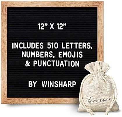 Changeable Felt Letter Board + Eisel Stand + Letters, Numbers (12" x 12") | Amazon (CA)