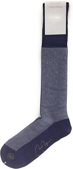 Men’s Dress Socks Over The Calf Birdseye Cotton Cashmere CCP015L Purple | Amazon (US)