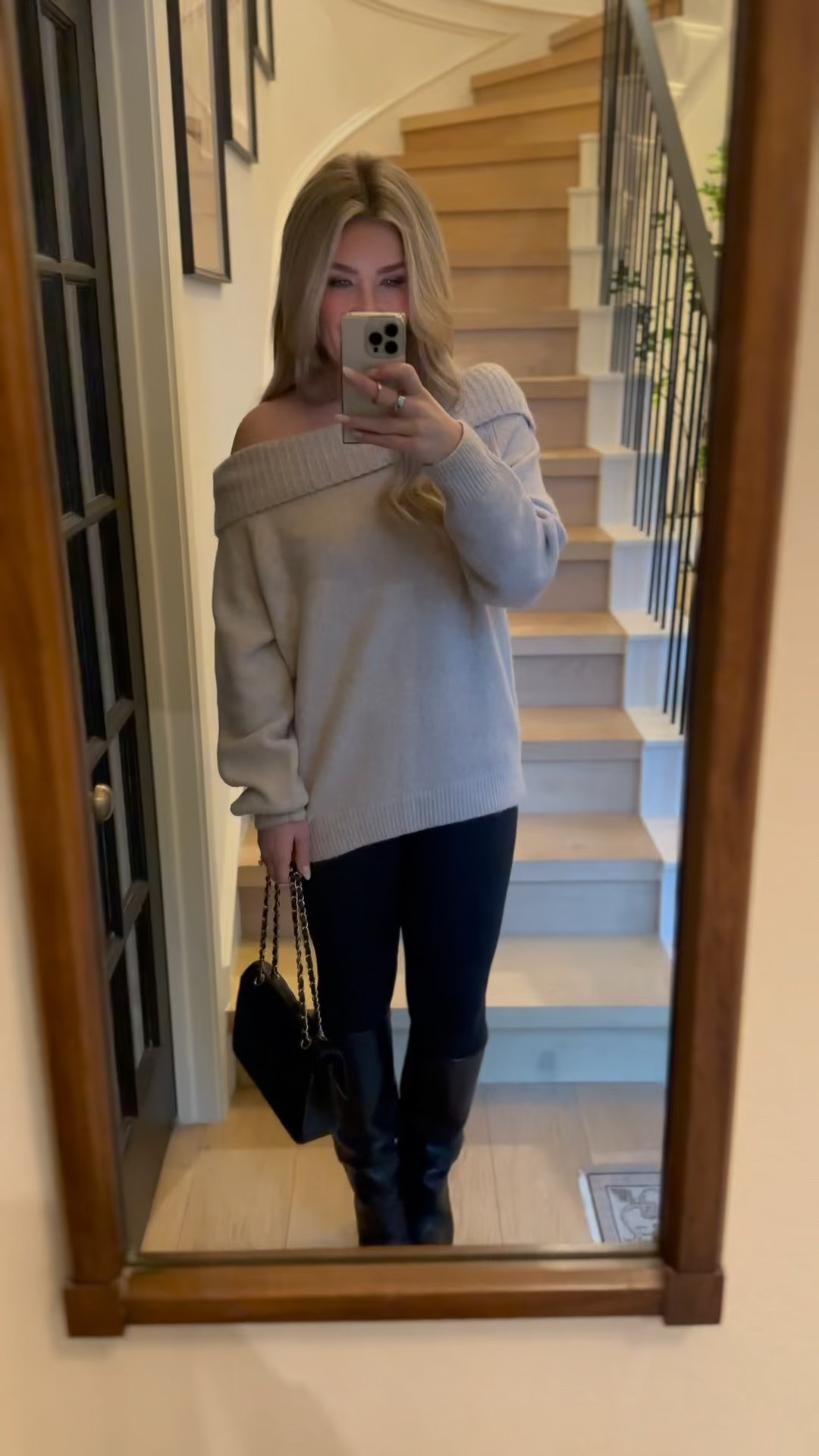 Date night outfit! Love this off the shoulder Amazon sweater that’s the perfect length to pair with leggings! I have the color Apricot.

#LTKStyleTip #LTKFindsUnder50 #LTKSaleAlert