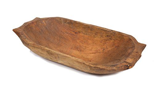 Deep Wooden Dough Bowl w/ Handles-Batea | Amazon (US)