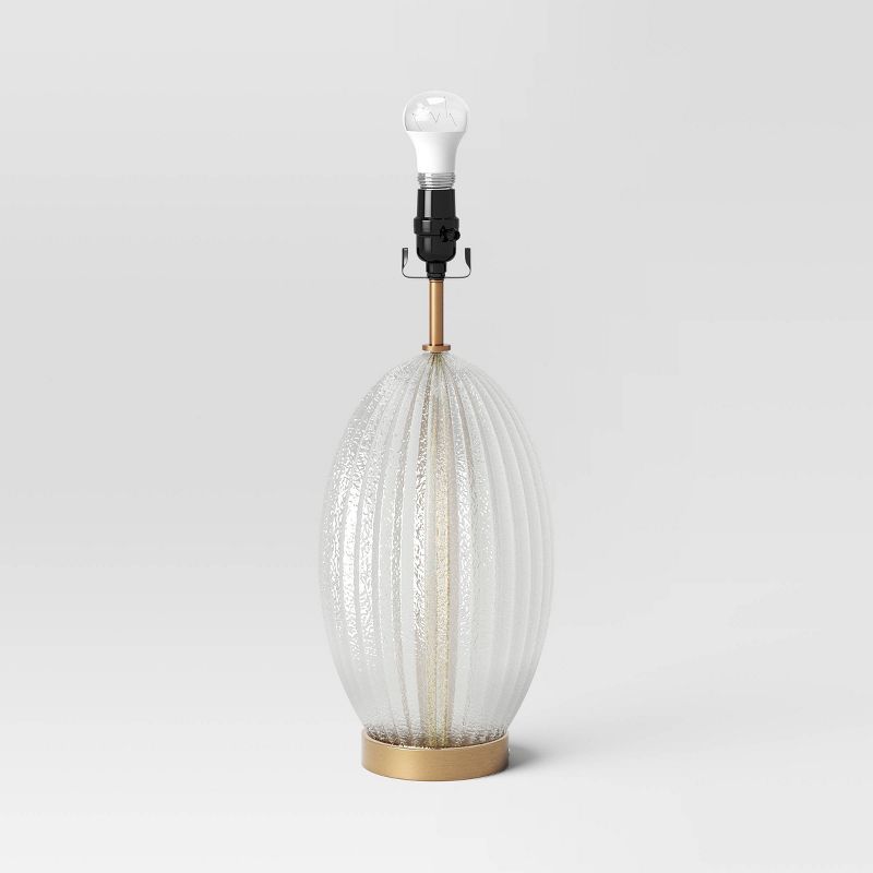 Large Ribbed Glass Lamp Base Clear - Threshold™ | Target