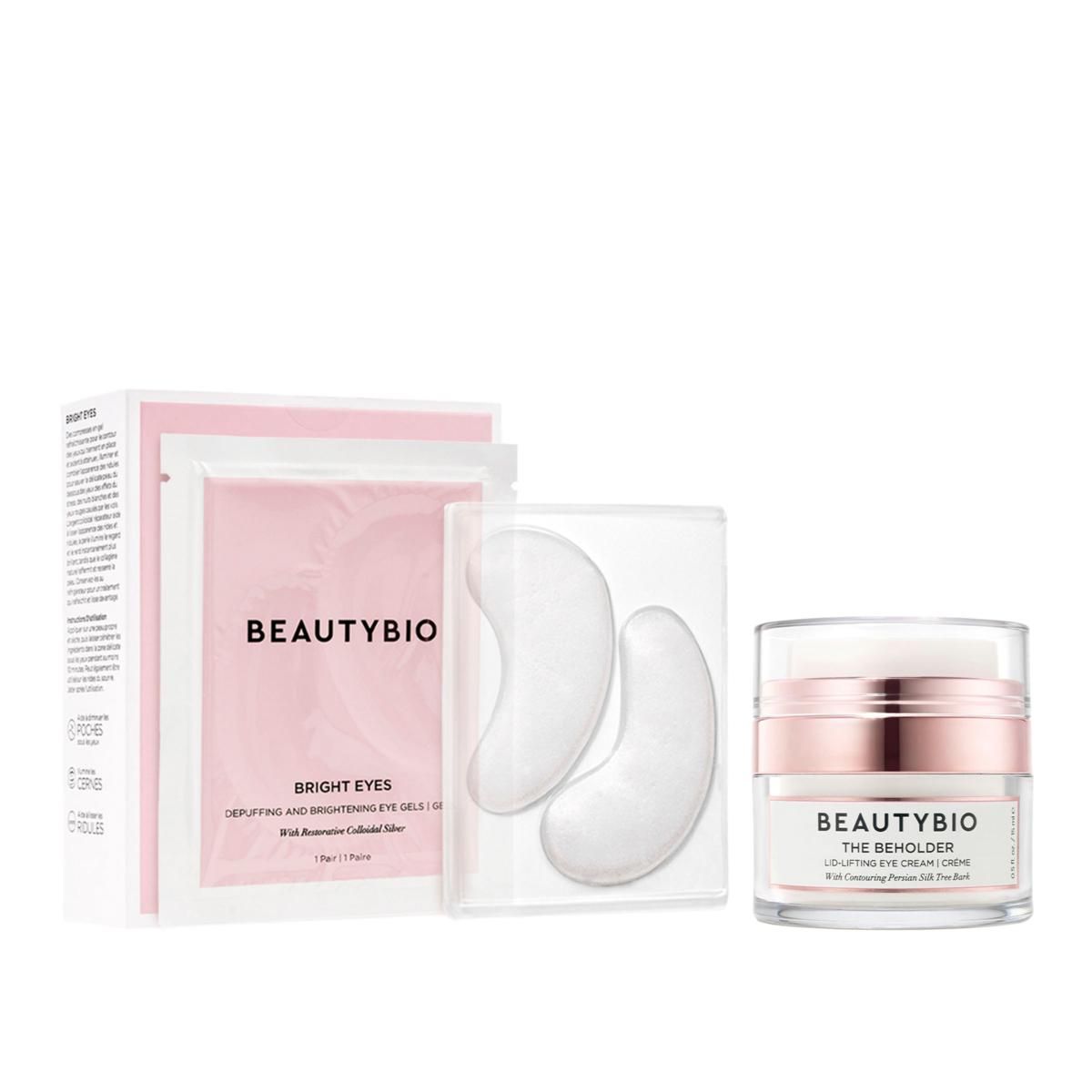 BeautyBio The Beholder Lifting Eye Cream & 15-pack Bright Eyes Patches | HSN