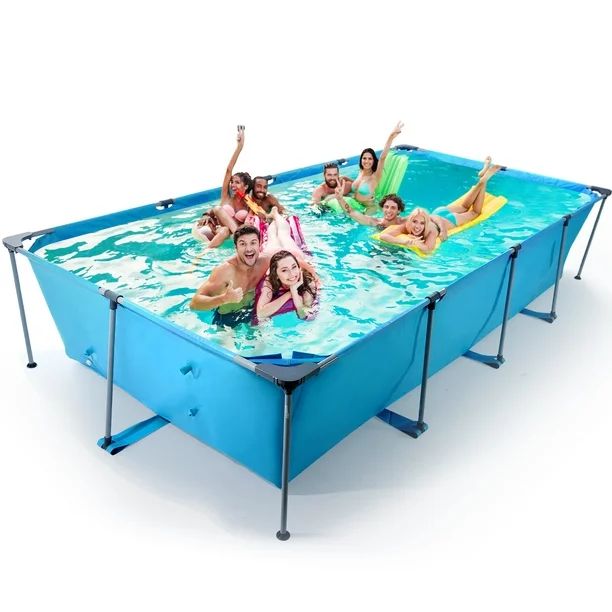 Gasky Swimming Pool 15FT Rectangle Frame Swimming Pool with Metal Frame for Above Ground Outdoor ... | Walmart (US)
