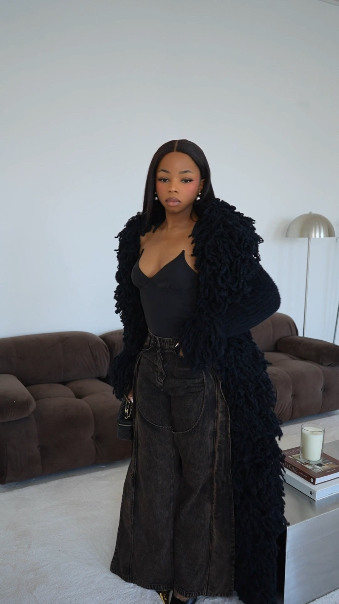 Top runs extremely oversized, size down two sizes. I’m wearing size XS, jeans run small, I sized up and I’m wearing size 10, cardigan is from fumi the label 

#LTKstyletip #LTKwinter