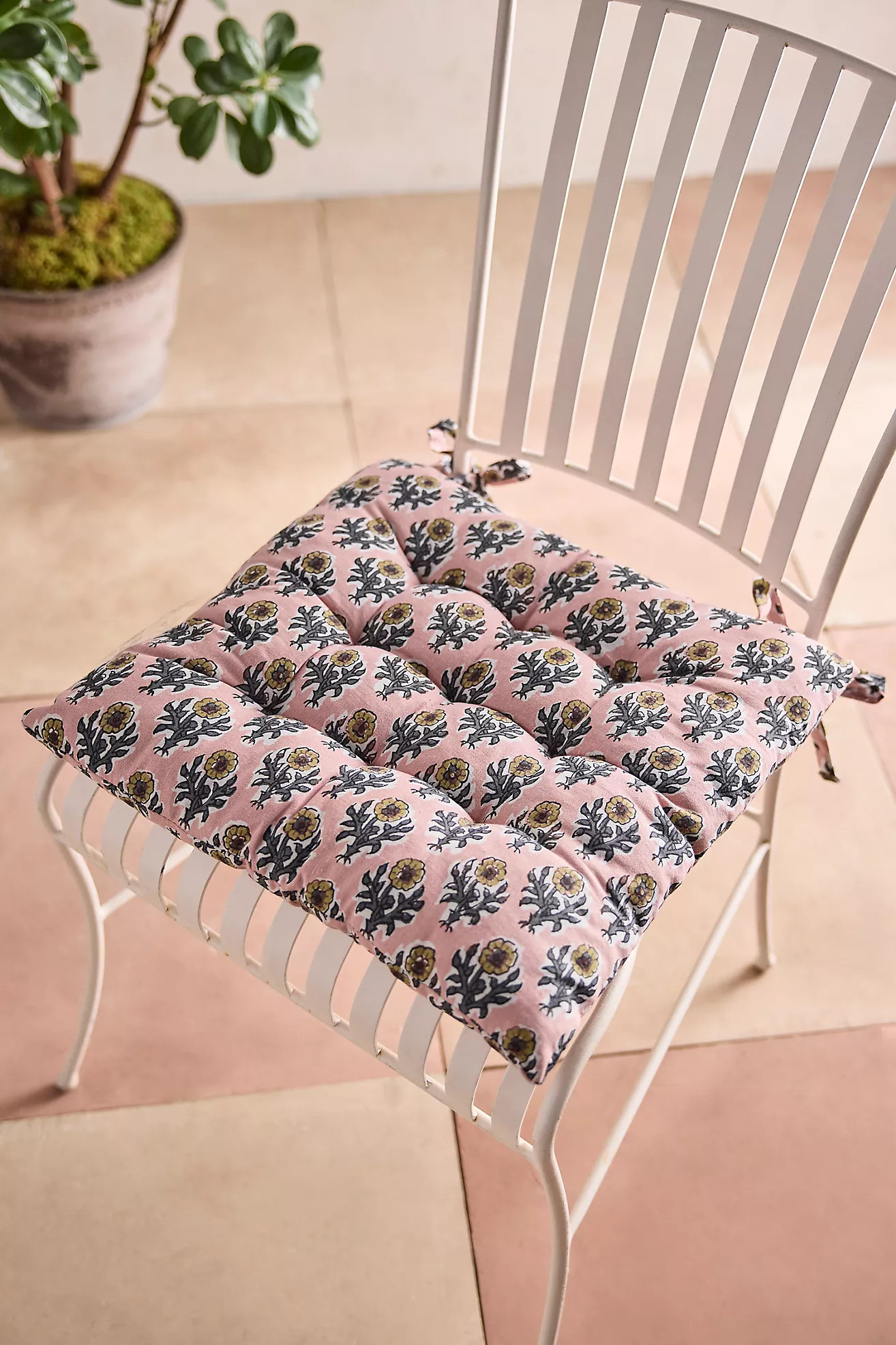 Block Print Chair Cushion | Anthropologie (US)