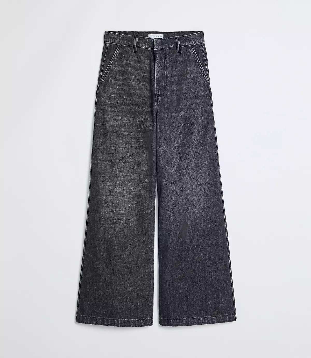 High Rise Trouser Jeans in Washed Black Wash | LOFT