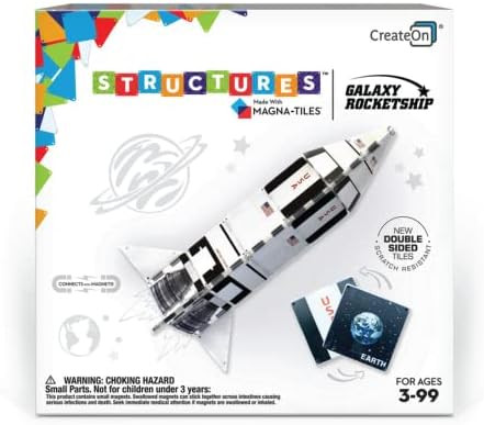 Magna-Tiles Structure™ Building Set for Kids, Galaxy Rocket Magnetic Tiles, Kids’ Building To... | Amazon (US)