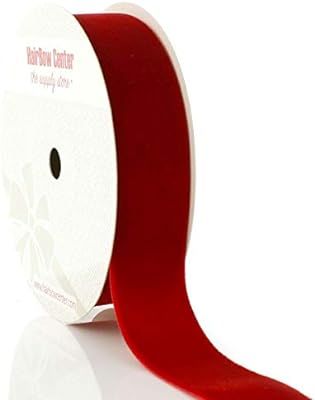 HBC 1" Velvet Ribbon 250 Red - 5 Yards | Amazon (US)