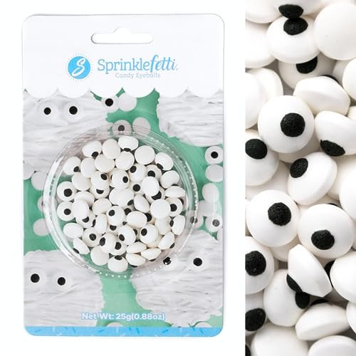 Sweets Indeed Bulk Candy Eyeballs, Edible Eyes, Halloween Sprinkles, Perfect for Cake Decorations, Baking, Ice Cream, Cookies, Cupcake Topper (0.88 ounce) | Amazon (US)