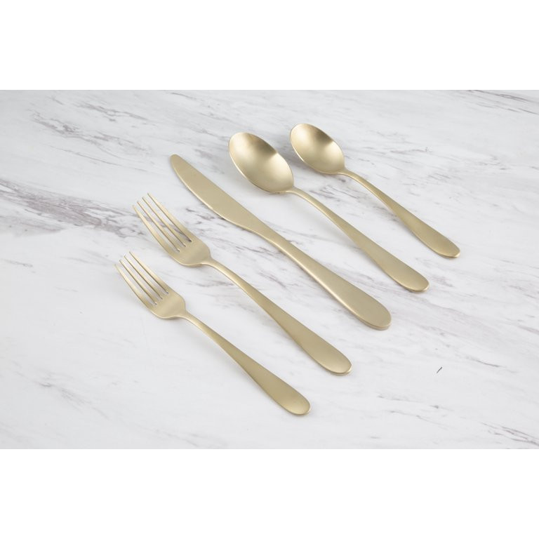 Cambridge Silversmiths Byram Champagne Satin 20-Piece Flatware Set, Service for 4 - Walmart.com | Walmart (US)