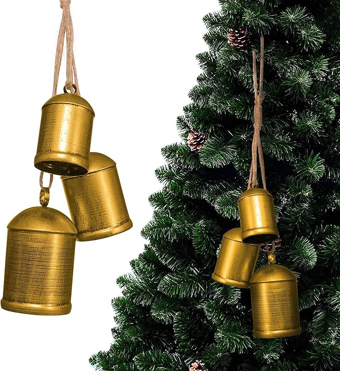 Christmas Bells, Set of 3 Harmony Cow Bells, Vintage Handmade Rustic Hanging Bells for Christmas ... | Amazon (US)