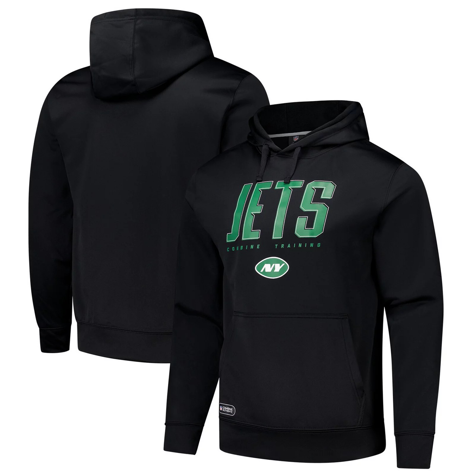 Men's Black New York Jets Combine Authentic Pullover Hoodie, Size: Medium | Kohl's