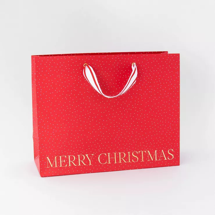 Merry Christmas Large Vogue Bag with Tiny Scatter Dots on Red - Sugar Paper™ + Target | Target