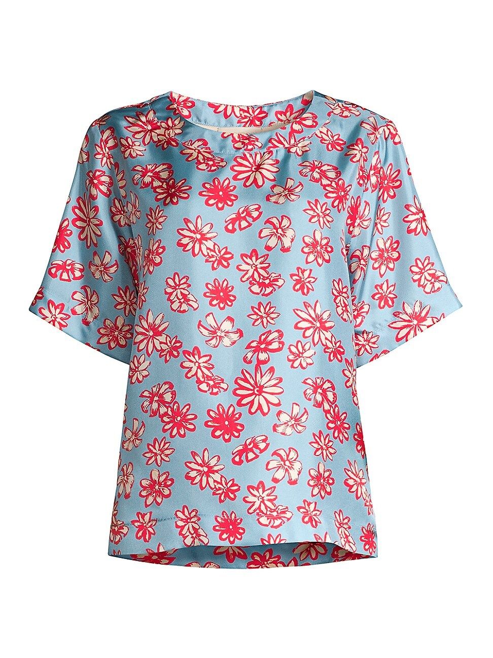 Momonì Women's Roma Silk Floral Blouse - Rosso Azzuro - Size 10 | Saks Fifth Avenue