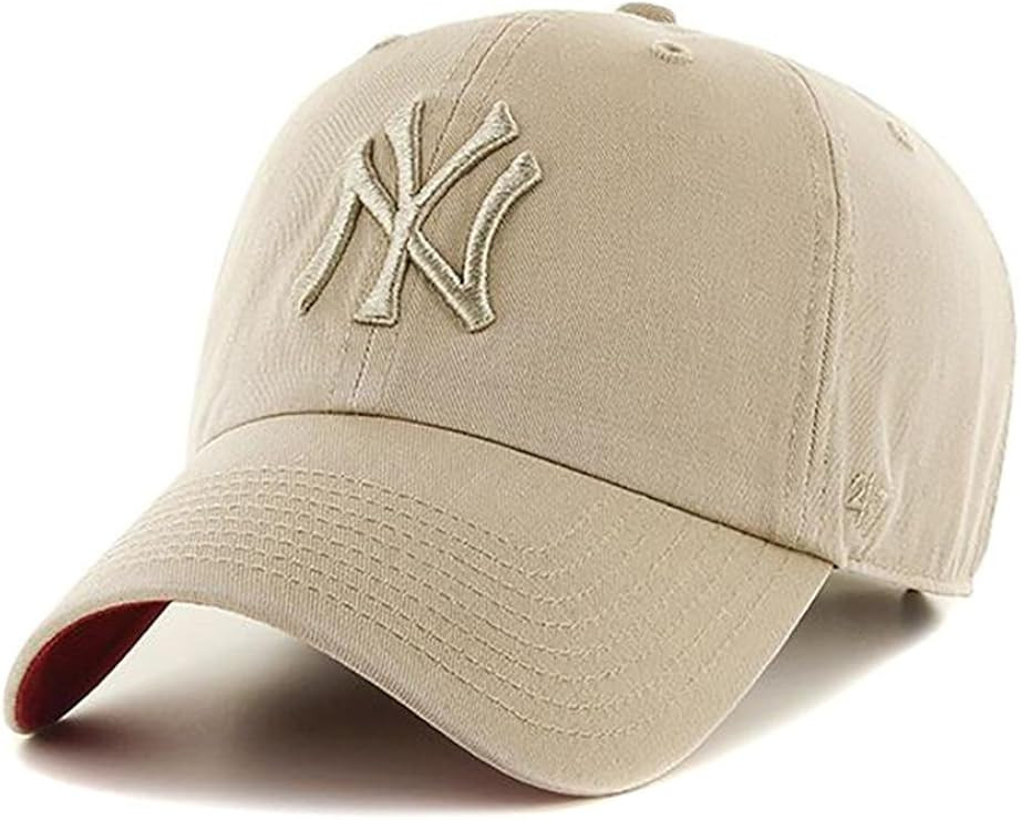 '47 New York Yankees Clean Up MLB Strapback Hat Cap Khaki | Amazon (US)
