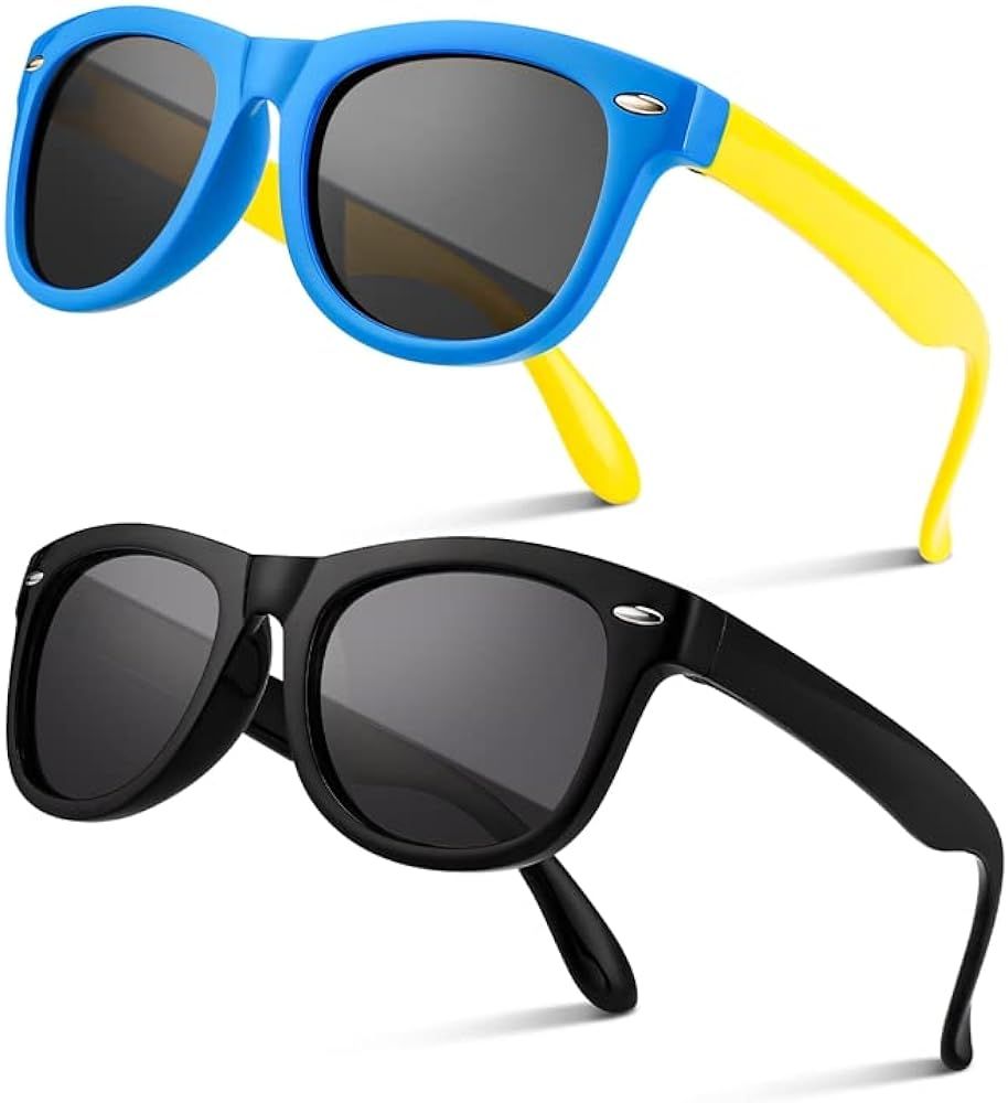 Firtink 2 Pair Kids Polarized Sunglasses Boys Sunglasses Protection Retro Eye Glasses For Kids Be... | Amazon (UK)