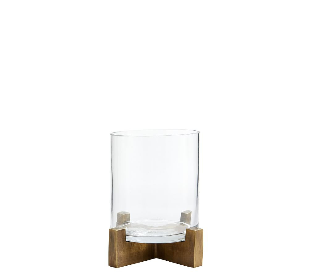 Brooks Cross Bar Hurricane Candleholder | Pottery Barn (US)