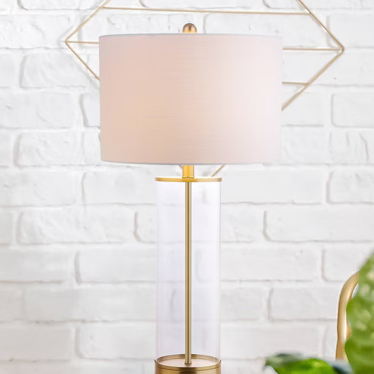 29.25" Glass Collins Table Lamp (Includes LED Light Bulb) Brass - Jonathan Y | Target