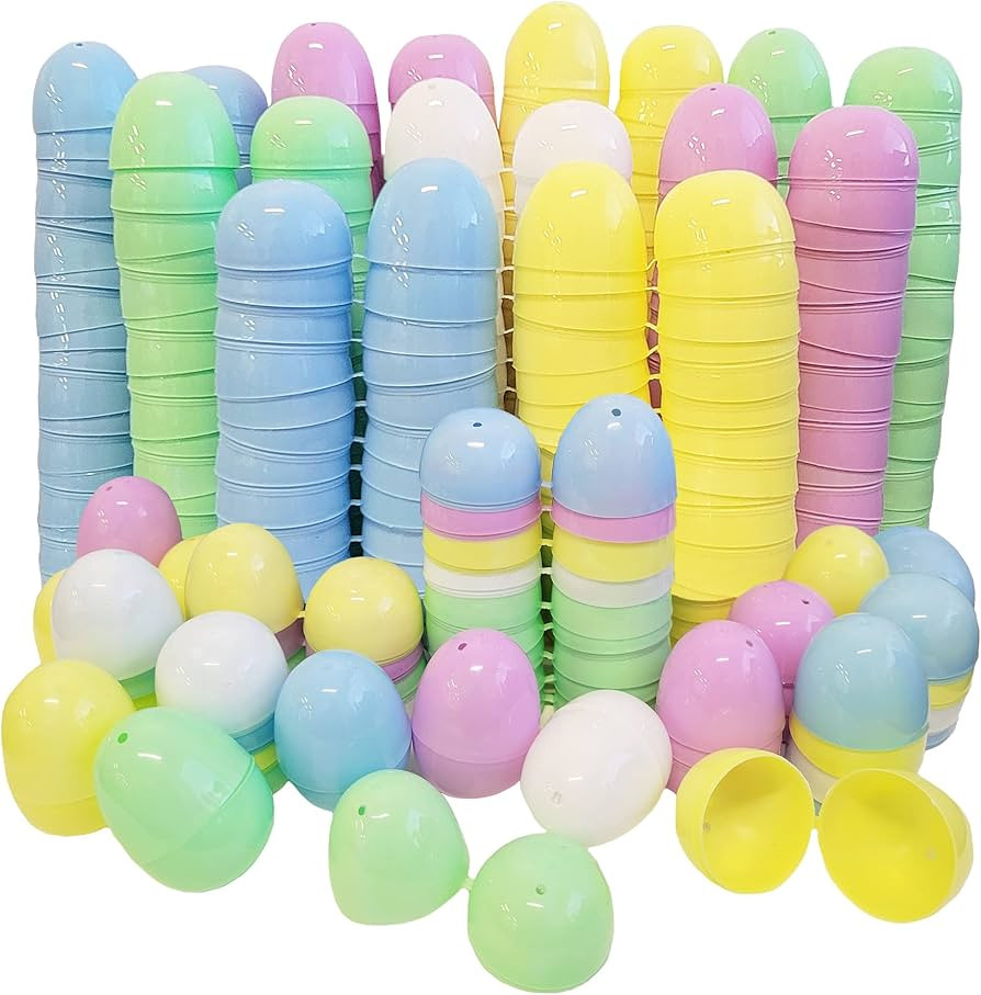 Fillable Easter Eggs, Pastel Colorful Bright Plastic Easter Eggs with Hinge, Perfect For Easter E... | Amazon (US)