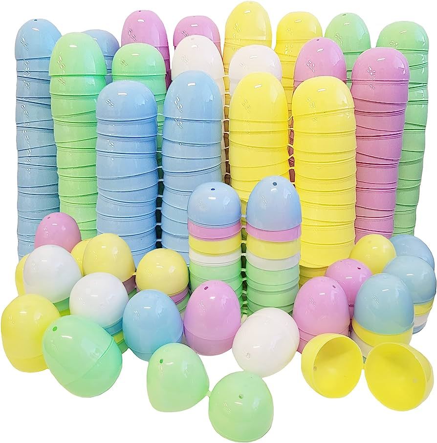 Fillable Easter Eggs, Pastel Colorful Bright Plastic Easter Eggs with Hinge, Perfect For Easter E... | Amazon (US)