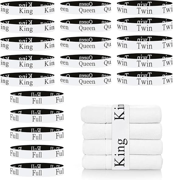 20 Pieces Bed Sheet Organizer Bands, Elastic Bedding Straps Bands, Linen Labels Bedding Bands for... | Amazon (US)