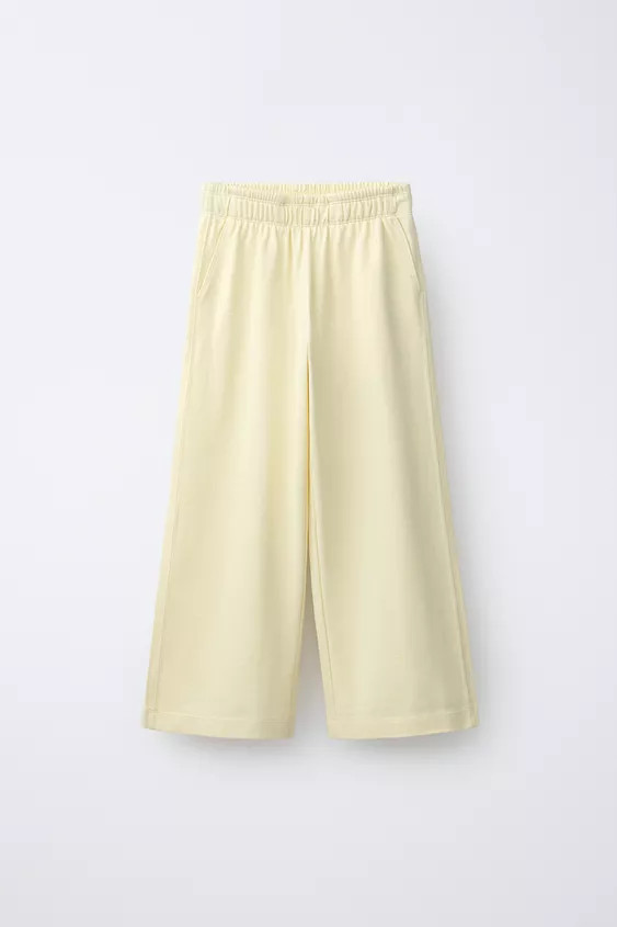 WIDE-LEG HEAVY JERSEY TROUSERS | Zara UK