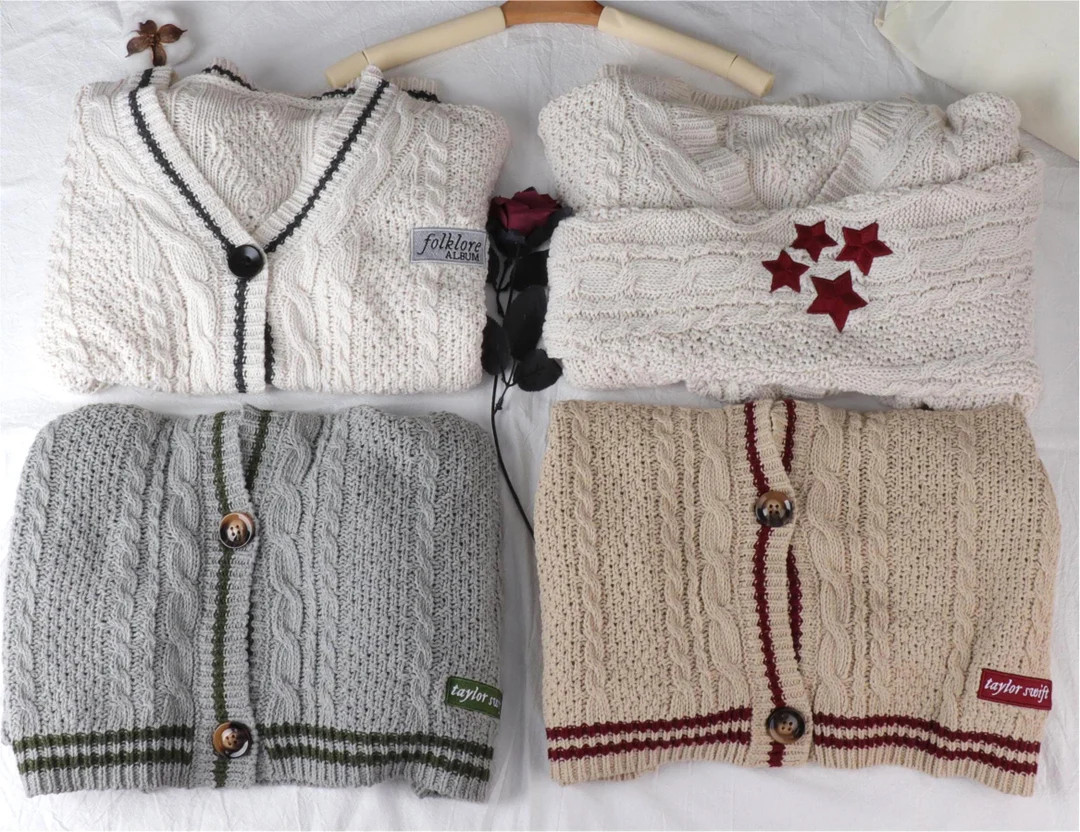 6 Style Handmade Folklore Soft Cardigan, Folklore Patches Cardigan,Star Embroidery Sweater, Eras ... | Etsy (US)