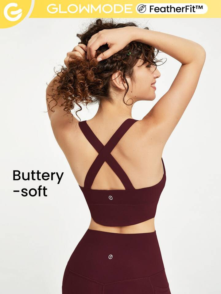 GLOWMODE FeatherFit™ Curved Hem Sports Bra | SHEIN