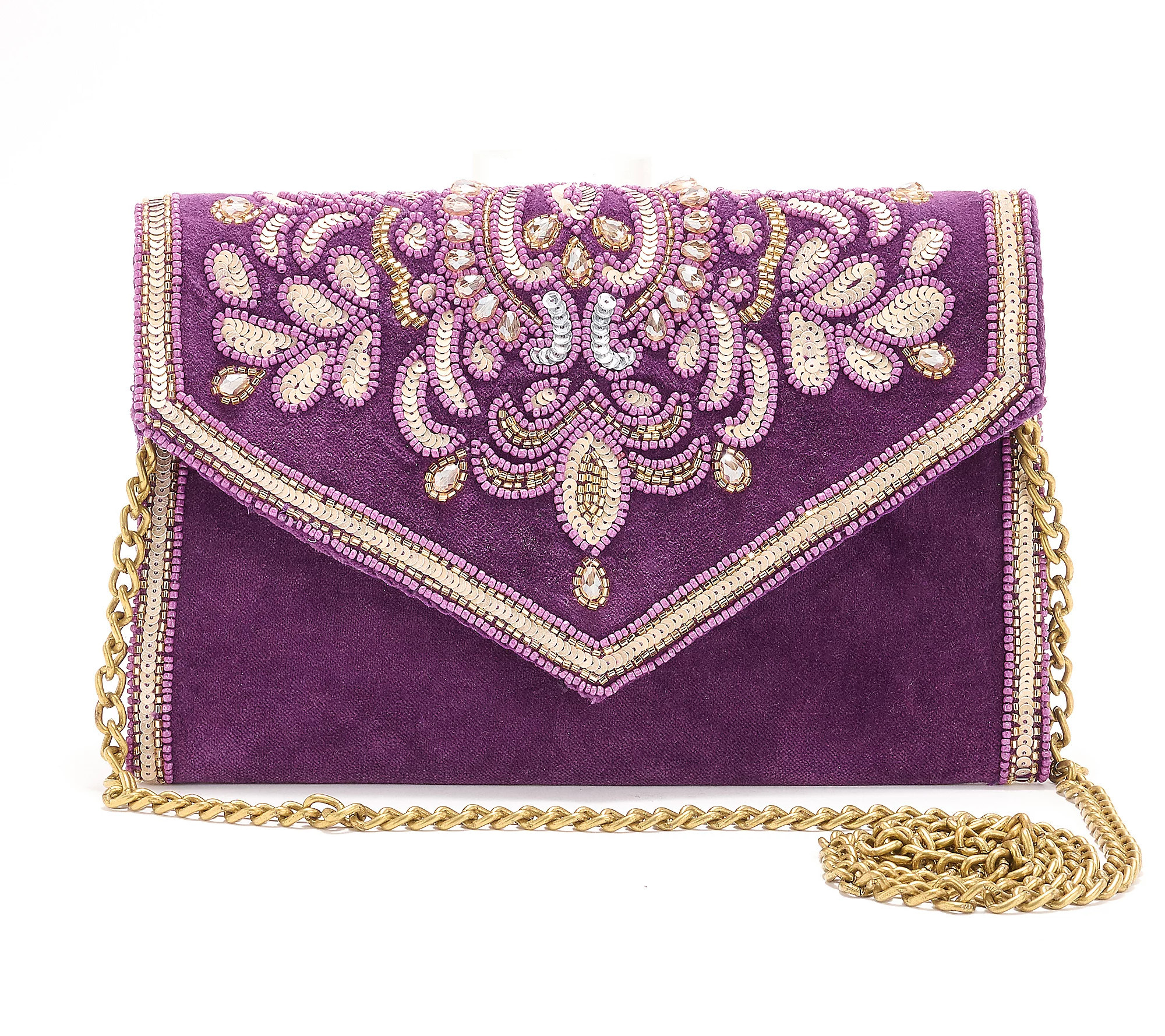 America & Beyond Embellished Envelope Evening Clutch | QVC