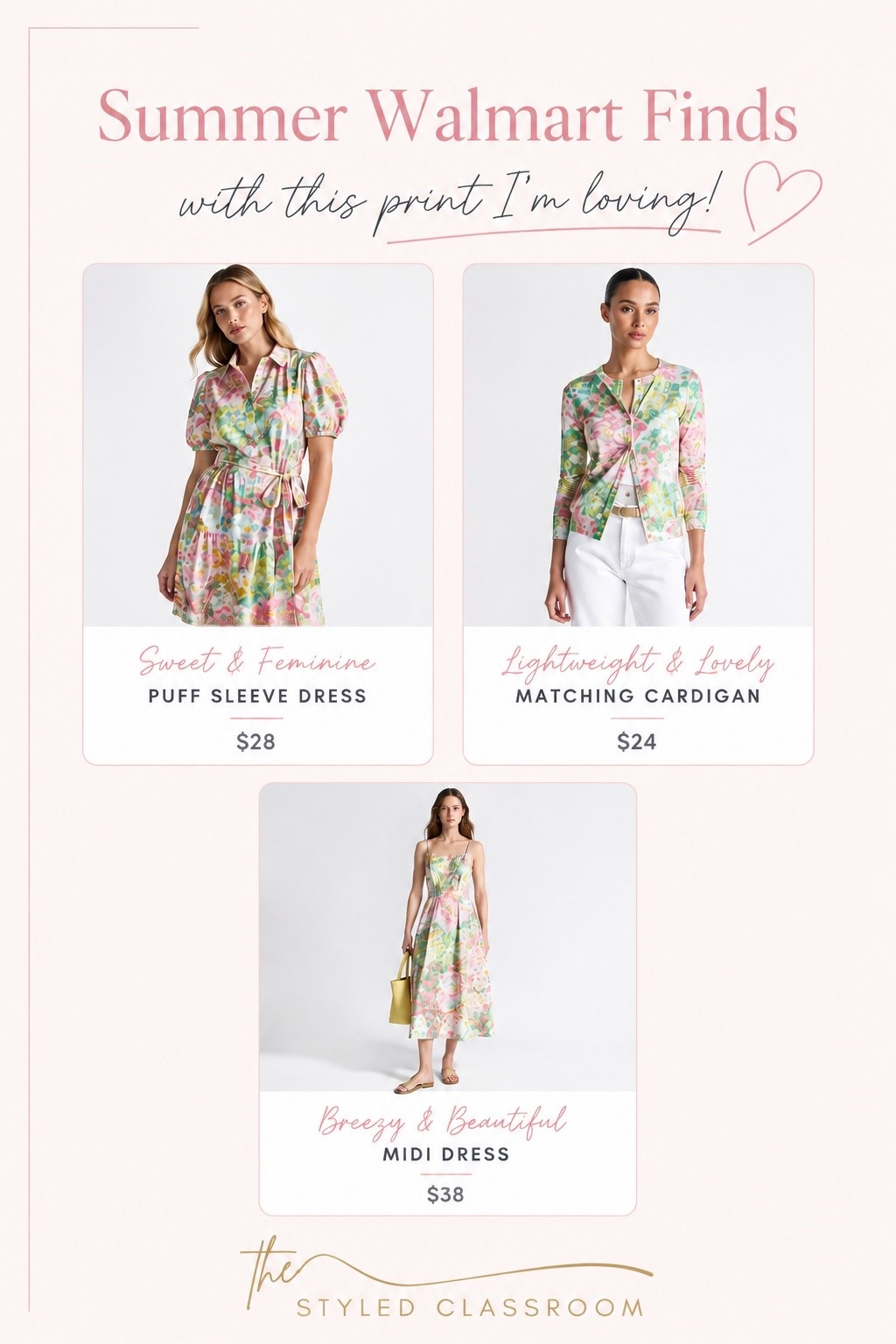 Walmart is seriously winning summer lately! 💕

I’m normally a neutral girl but spotted this gorgeous Free Assembly print and immediately fell in love. From the sweet puff-sleeve dress to the lightweight cardigan and breezy midi dress, these pieces look so much more expensive than they are:

Floral dress – $28
Lightweight cardigan – $24
Midi dress – $38

Pretty, polished, and perfect for everything from summer outings to vacation days. 

#WalmartFashion #WalmartFinds #FreeAssembly #SummerStyle #AffordableFashion #LTKStyle #TeacherStyle #StyledClassroom

#LTKootd #LTKSeasonal #LTKWorkwear