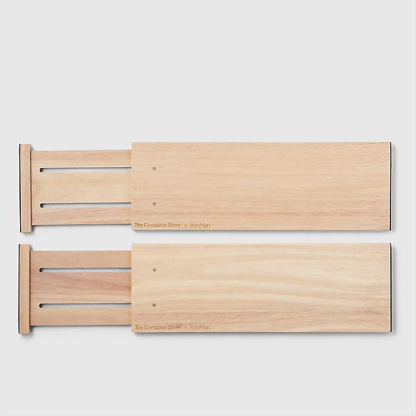 Marie Kondo Natural Ash Wood Kitchen Drawer Dividers Set of 2 | The Container Store