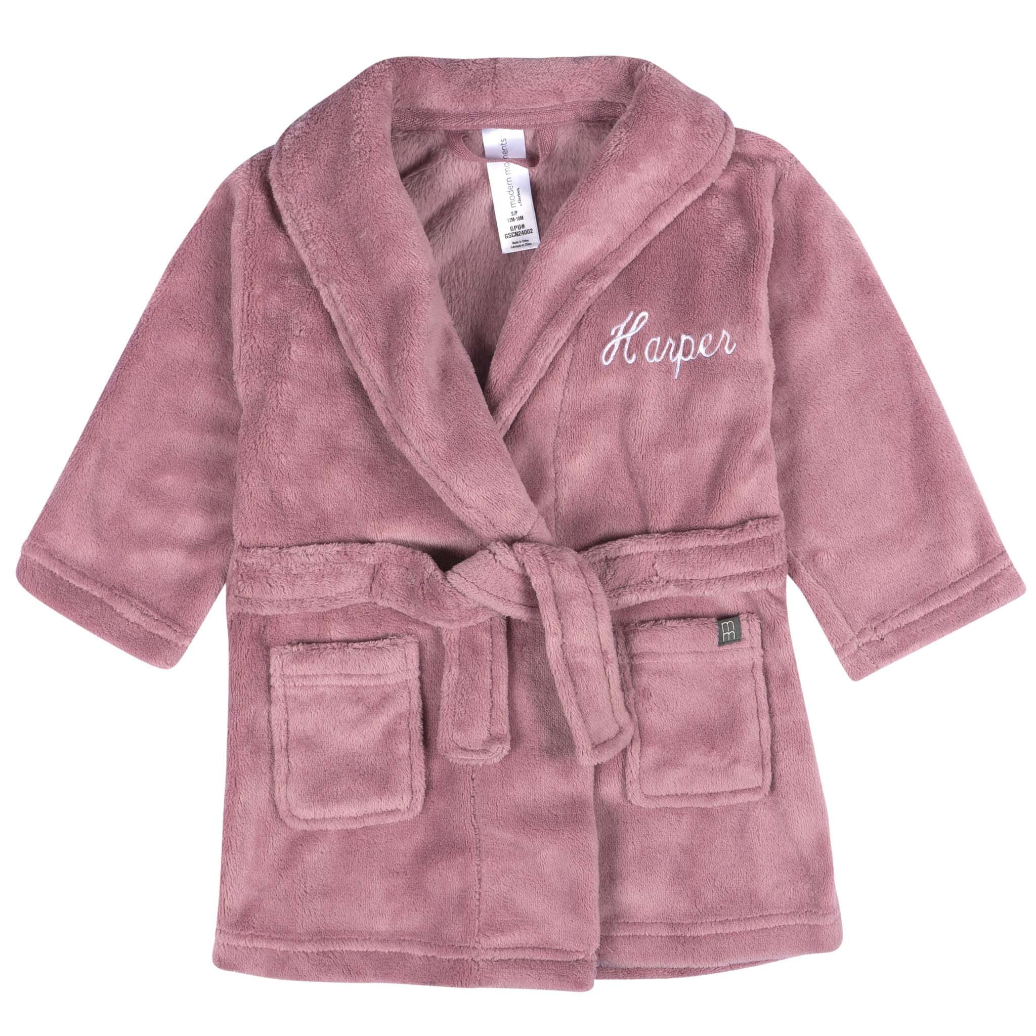 Embroidered Infant & Toddler Girls Rose Shawl Collar Robe | Gerber Childrenswear