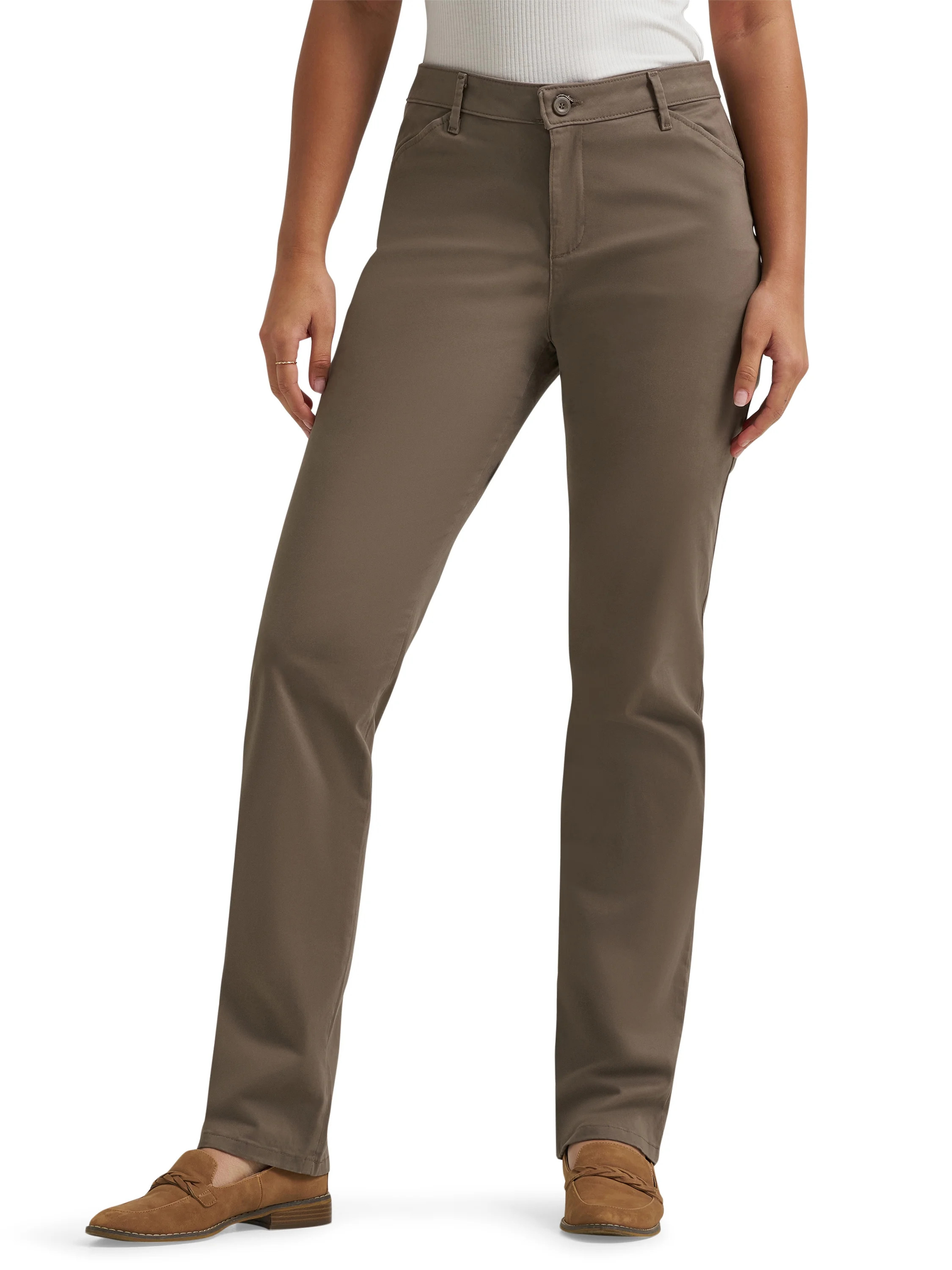 Lee Platinum Womens Staight-Leg Casual Trouser Pants | Walmart (US)