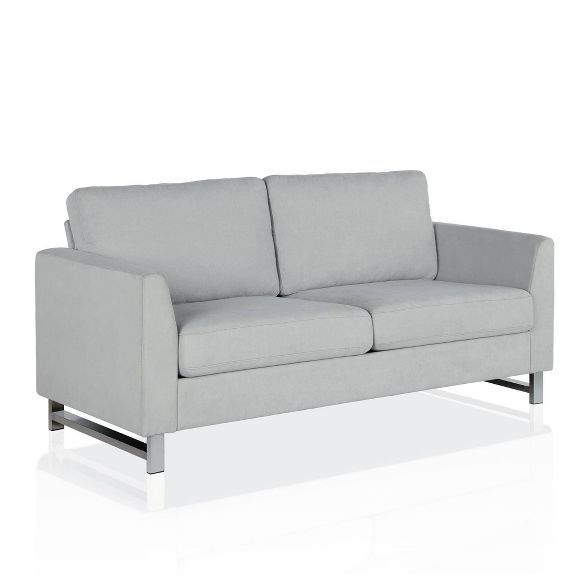 Dante Sofa with Chrome Legs Light Gray - CosmoLiving by Cosmopolitan | Target
